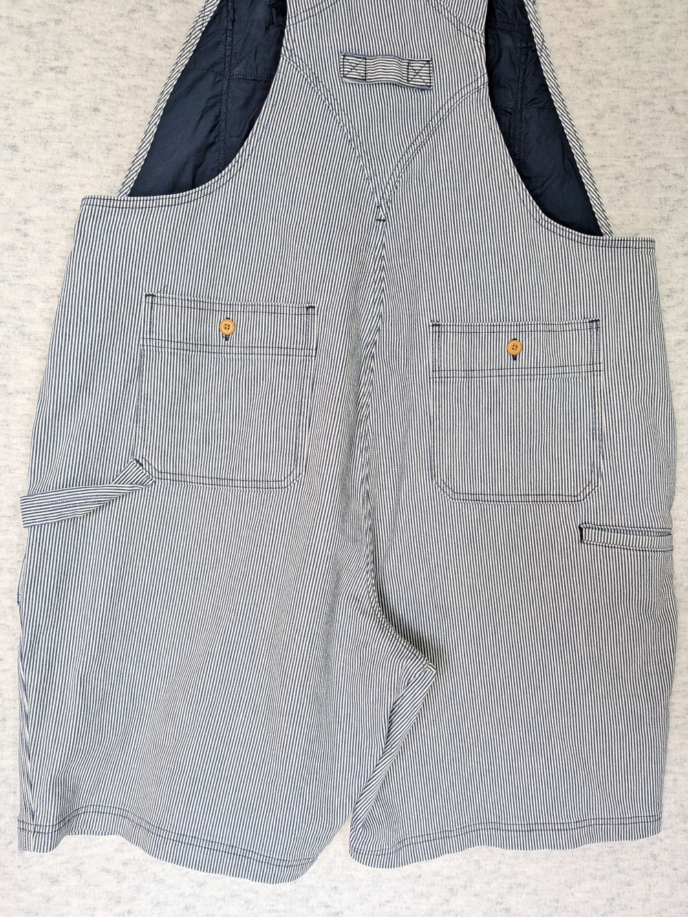 Duluth Trading Co. Rootstock Gardening Blue & White Striped Short Overalls Sz XL - Picture 11 of 16